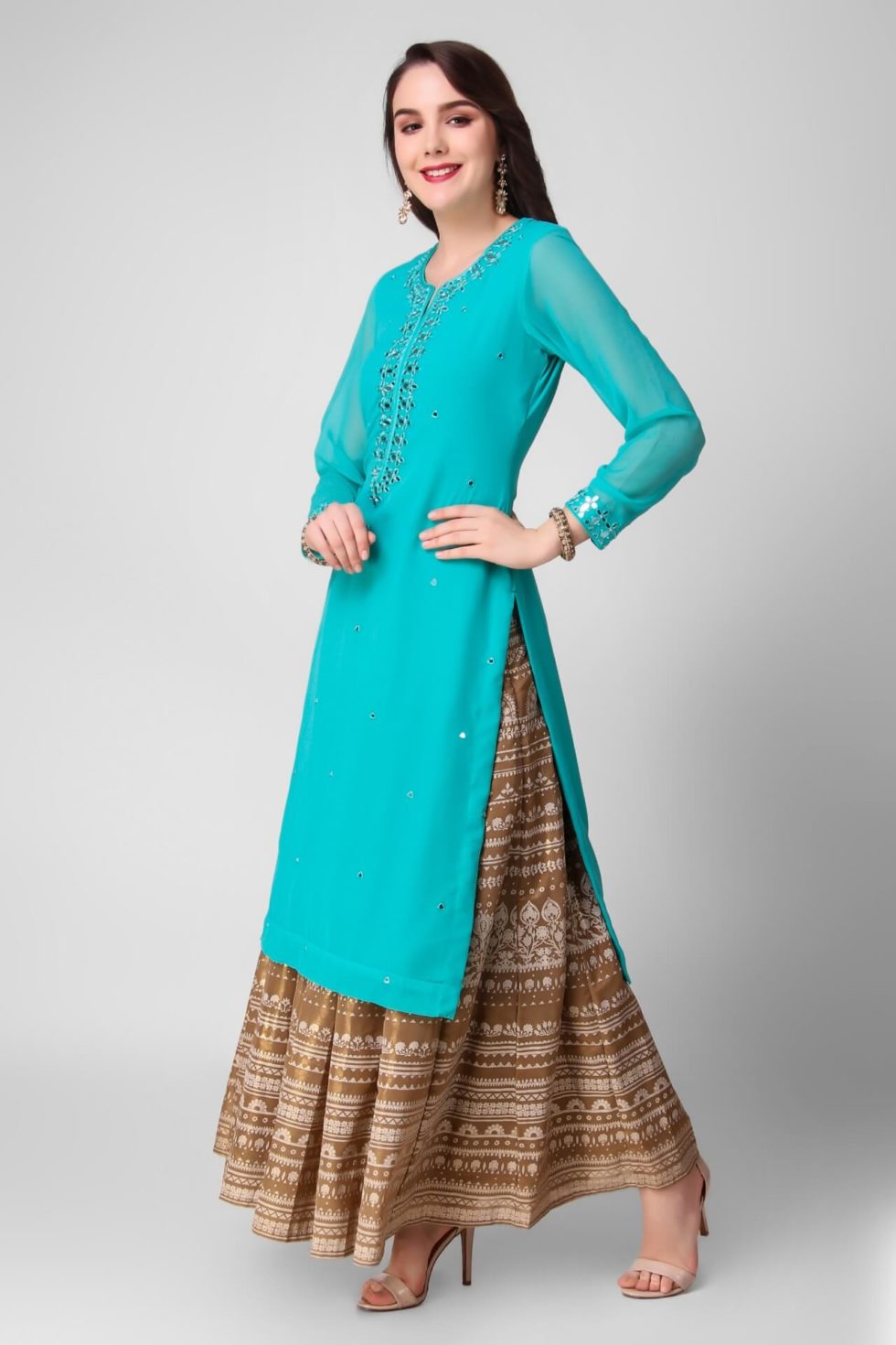 kurti mirror work design