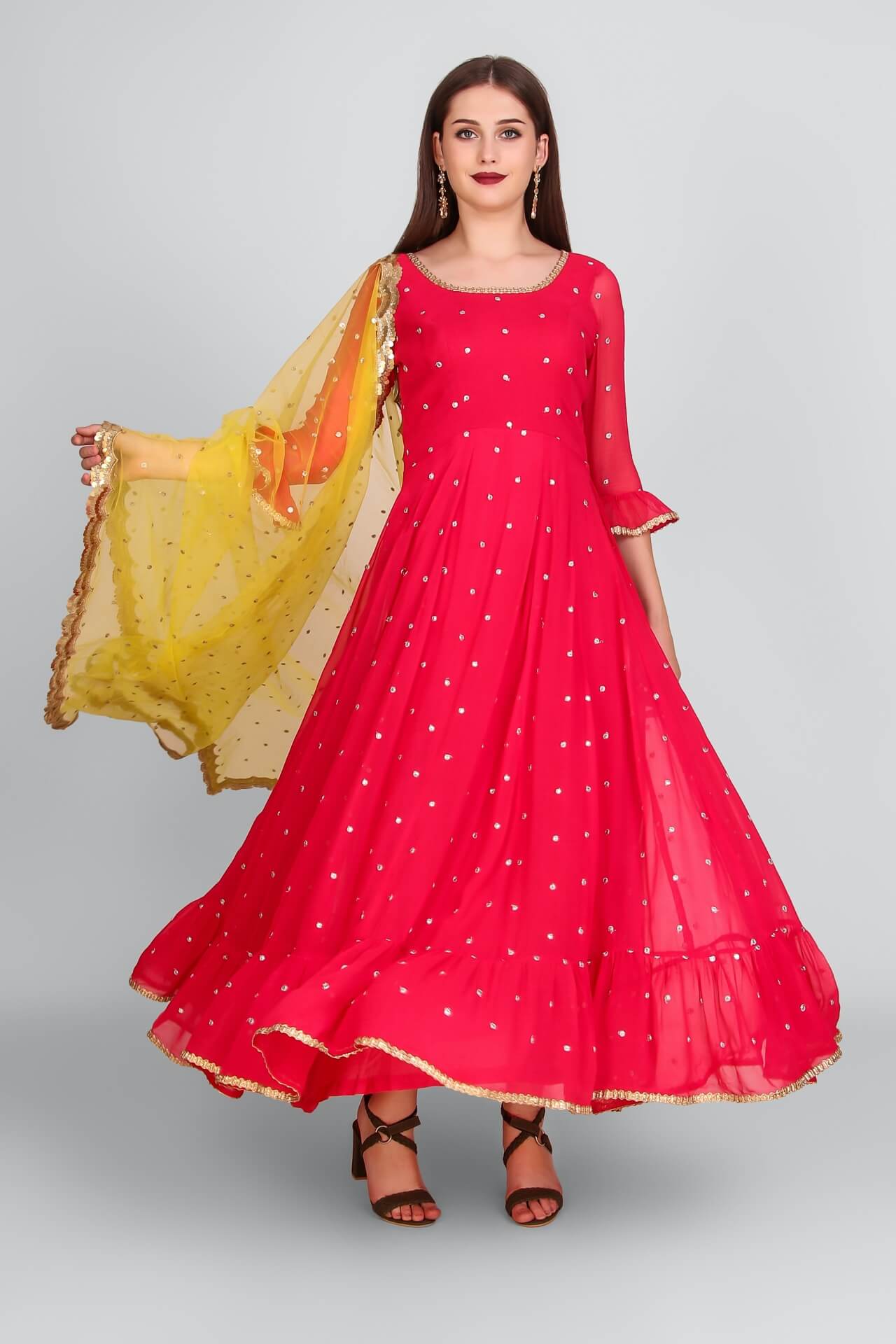 hot pink anarkali